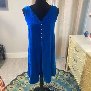 Vintage Electric Blue Velvet Shift Dress